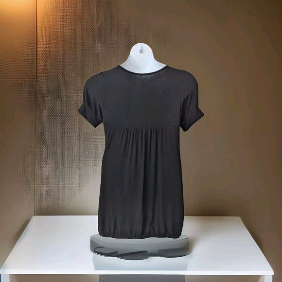 Boho Floral Top Women's Size Large Black And White - Picture 5 of 5